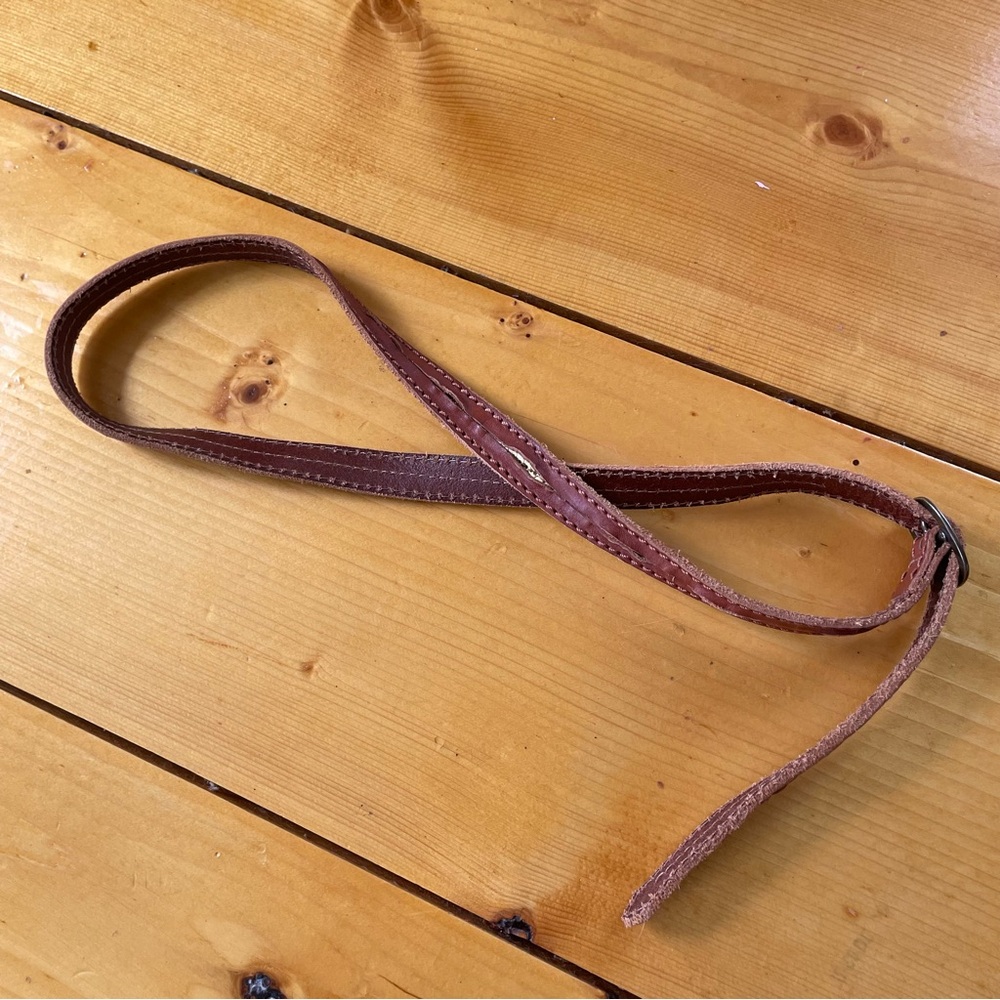 Linea Pelle Skinny Brown Leather Belt size S